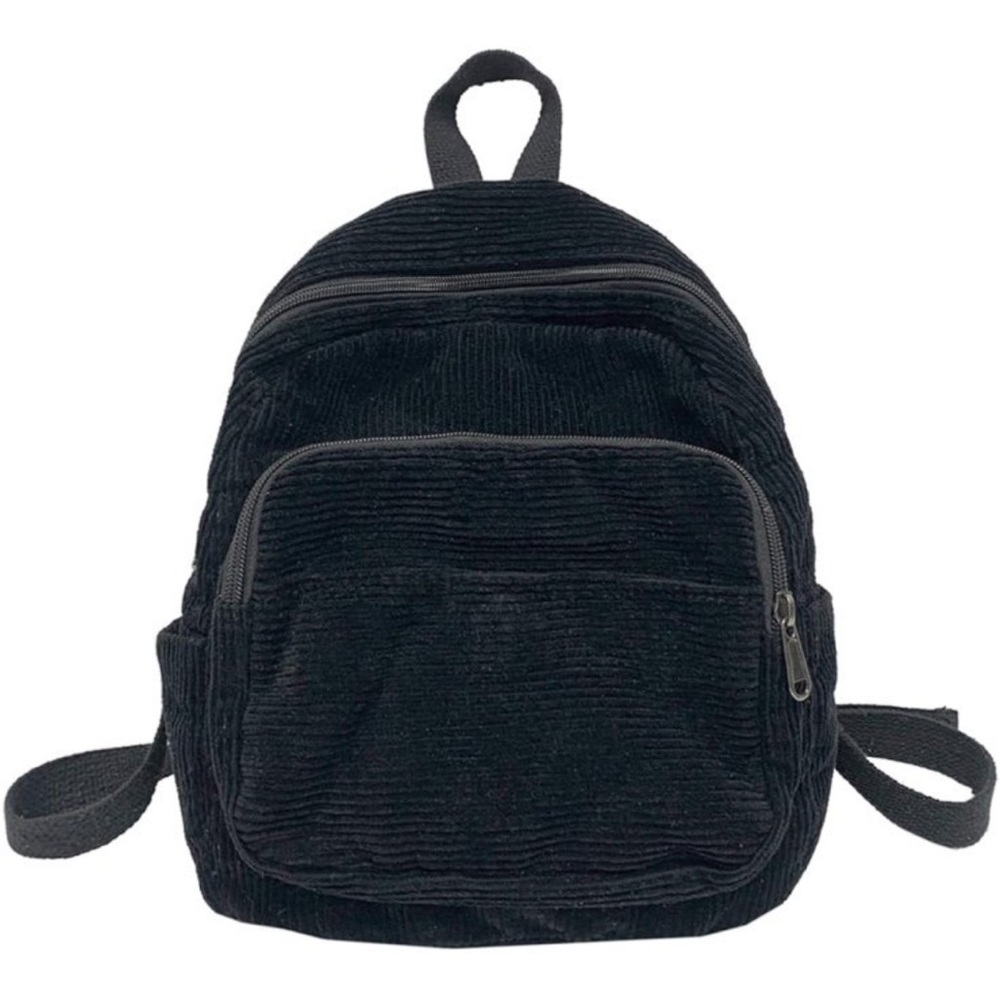 Black Corduroy Backpack